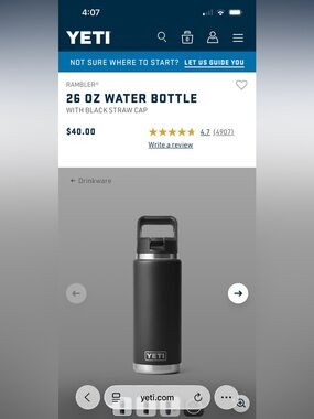 NEW Yeti Rambler Tumbler 26oz - Black